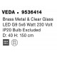 Brass Metal & Clear Glass LED G9 5x6 Watt 230 Volt IP20 Bulb Excluded D: 40 H: 150 cm Adjustable height - PNL9536414 - NOVALU