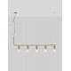 Brass Metal & Clear Glass LED G9 5x6 Watt 230 Volt IP20 Bulb Excluded L: 128 W: 10 H: 120 cm Adjustable height - PNL9536415 -