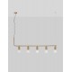 Brass Metal & Clear Glass LED G9 5x6 Watt 230 Volt IP20 Bulb Excluded L: 128 W: 10 H: 120 cm Adjustable height - PNL9536415 -