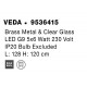Brass Metal & Clear Glass LED G9 5x6 Watt 230 Volt IP20 Bulb Excluded L: 128 W: 10 H: 120 cm Adjustable height - PNL9536415 -