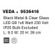 Black Metal & Clear Glass LED G9 1x6 Watt 230 Volt IP20 Bulb Excluded L: 9.5 W: 20 H: 39 cm Adjustable height - PNL9536416 - 