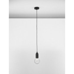 Black Metal & Clear Glass LED G9 1x6 Watt 230 Volt IP20 Bulb Excluded D: 9.5 H: 120 cm Adjustable height - PNL9536417 - NOVALU