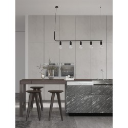 Black Metal & Clear Glass LED G9 5x6 Watt 230 Volt IP20 Bulb Excluded L: 128 W: 10 H: 120 cm Adjustable height - PNL9536419 -