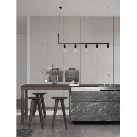 Black Metal & Clear Glass LED G9 5x6 Watt 230 Volt IP20 Bulb Excluded L: 128 W: 10 H: 120 cm Adjustable height - PNL9536419 -