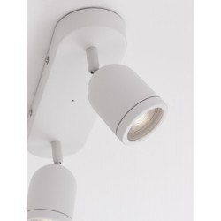 Sandy White Metal LED GU10 2x10 Watt 230 Volt IP44 Bulb Excluded L: 28 W: 8 H: 9.7 cm Rotating & Adjustable - PNL9555816 - NOVAL