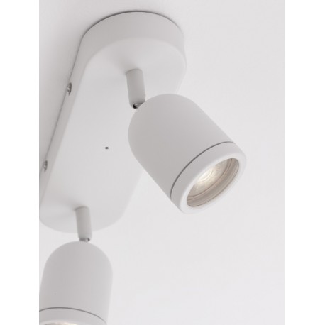 Sandy White Metal LED GU10 2x10 Watt 230 Volt IP44 Bulb Excluded L: 28 W: 8 H: 9.7 cm Rotating & Adjustable - PNL9555816 - NOVAL