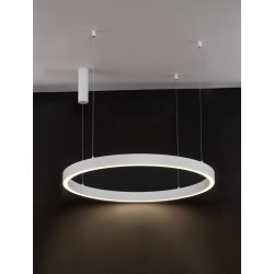 Triac Dimmable Sandy White Aluminium & Acrylic LED 60 Watt 230 Volt 3389Lm 3000K IP20 D: 100 H: 200 cm Adjustable Height - PNL9