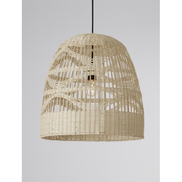 Natural Rattan Black Fabric Wire & Base LED E27 1x12 Watt 230 Volt IP20 Bulb Excluded D: 46 H 1: 46 H 2: 200 cm Adjustable hei