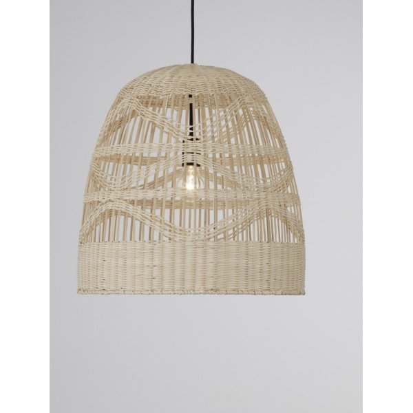 Natural Rattan Black Fabric Wire & Base LED E27 1x12 Watt 230 Volt IP20 Bulb Excluded D: 46 H 1: 46 H 2: 200 cm Adjustable hei