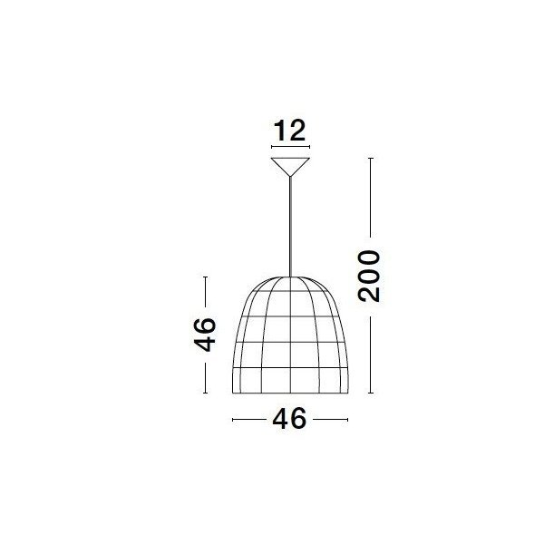 Natural Rattan Black Fabric Wire & Base LED E27 1x12 Watt 230 Volt IP20 Bulb Excluded D: 46 H 1: 46 H 2: 200 cm Adjustable hei