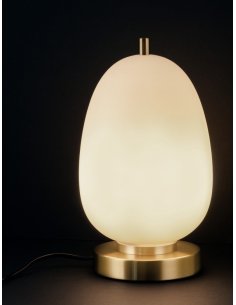 Brass Gold Metal & Opal Glass LED E14 1x5 Watt 230 Volt IP20 Bulb Excluded Cable Length: 160 cm D: 15.8 H: 28 cm - PNL9624088 - 