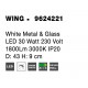 White Metal & Glass LED 30 Watt 230 Volt 1800Lm 3000K IP20 D: 43 H: 9 c - PNL9624221 - NOVALUCE