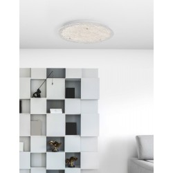 White Metal & Glass LED 40 Watt 230 Volt 2400Lm 3000K IP20 D: 53 H: 9 cm - PNL9624222 - NOVALUCE