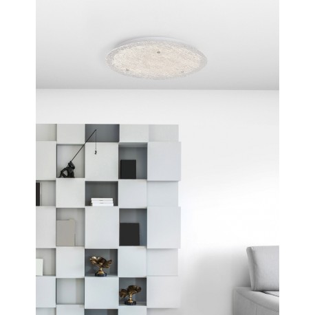 White Metal & Glass LED 40 Watt 230 Volt 2400Lm 3000K IP20 D: 53 H: 9 cm - PNL9624222 - NOVALUCE