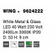 White Metal & Glass LED 40 Watt 230 Volt 2400Lm 3000K IP20 D: 53 H: 9 cm - PNL9624222 - NOVALUCE