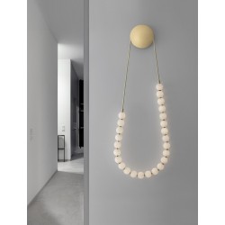 Triac Dimmable Gold Metal & Opal Glass LED 56 Watt 230 Volt 4734Lm 3000K IP20 L: 50 W: 5.3 H: 132 cm - PNL9695204 - NOVALUCE