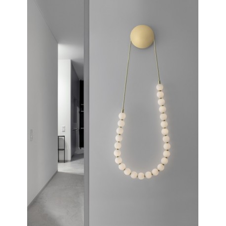 Triac Dimmable Gold Metal & Opal Glass LED 56 Watt 230 Volt 4734Lm 3000K IP20 L: 50 W: 5.3 H: 132 cm - PNL9695204 - NOVALUCE