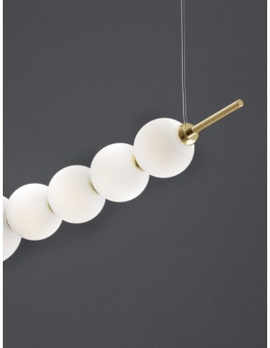 Triac Dimmable Gold Metal & Opal Glass LED 28 Watt 230 Volt 2686Lm 3000K IP20 L: 109 W: 13.5 H: 120 cm - PNL9695205 - NOVALUCE