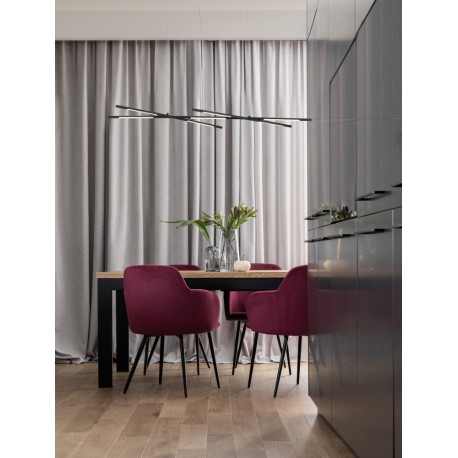 Triac Dimmable Black Metal & Acrylic LED 27 Watt 230 Volt 1308Lm 3000K IP20 L: 115 W: 53 H: 200 cm Adjustable Height - PNL9695