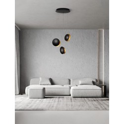 Sandy Black & Gold Aluminium LED 18 Watt 230 Volt 357Lm 3000K IP20 D: 48 H: 120 cm Adjustable Height Rotatable - PNL9695249 - NO