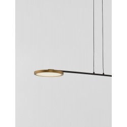 Triac Dimmable Black & Gold Metal & Acrylic LED 19 Watt 230 Volt 2494Lm 3000K IP20 L: 100 W: 26 H: 120 cm Adjustable Height Rota