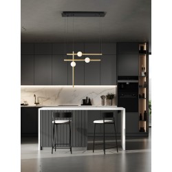 Triac Dimmable Black & Gold Aluminium Opal Glass LED 27 Watt 230 Volt 2542Lm 3000K IP20 L: 89 W: 26 H: 120 Adjustable Height 