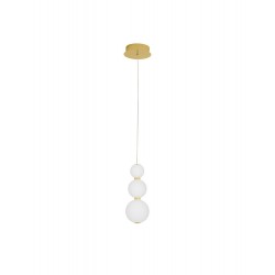Gold Metal & Opal Glass LED 11 Watt 230 Volt 963Lm 3000K IP20 D: 10 H: 150 cm Adjustable Height - PNL9695301 - NOVALUCE