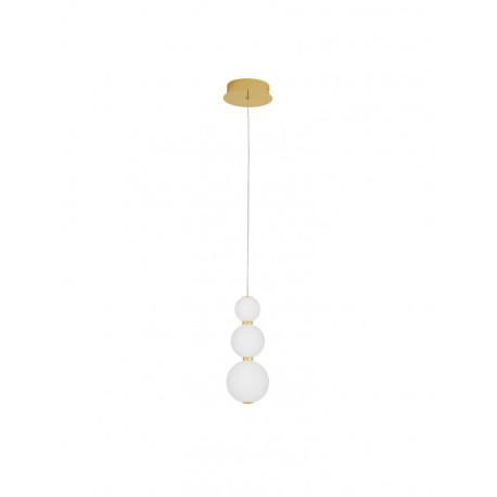Gold Metal & Opal Glass LED 11 Watt 230 Volt 963Lm 3000K IP20 D: 10 H: 150 cm Adjustable Height - PNL9695301 - NOVALUCE