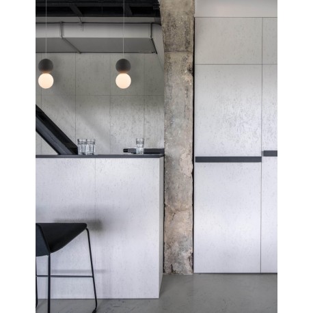 Gray Concrete Opal Glass & Black Aluminium LED G9 1x5 Watt IP20 220-240 Volt Bulb Excluded D: 10 H1: 19.5 H2: 120 cm Adjustab