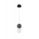 Gray Concrete Opal Glass & Black Aluminium LED G9 1x5 Watt IP20 220-240 Volt Bulb Excluded D: 10 H1: 19.5 H2: 120 cm Adjustab