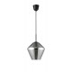 Chrome Glass Black Metal Black Fabric Wire LED E27 1x12 Watt 230 Volt IP20 Bulb Excluded D: 23 H1: 22 H2: 120 cm Adjustable he