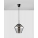 Chrome Glass Black Metal Black Fabric Wire LED E27 1x12 Watt 230 Volt IP20 Bulb Excluded D: 23 H1: 22 H2: 120 cm Adjustable he