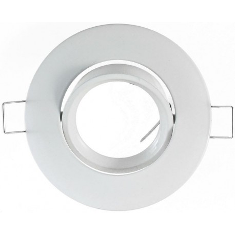 SUPPORT DE SPOT ROND Orientable BLANC 92mm