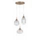 Satin Gold Metal Clear Glass LED E14 3x5 Watt 230 Volt IP20 Bulb Excluded D: 49 H: 120 cm Adjustable height - PNL9731214 - NOVA