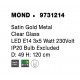 Satin Gold Metal Clear Glass LED E14 3x5 Watt 230 Volt IP20 Bulb Excluded D: 49 H: 120 cm Adjustable height - PNL9731214 - NOVA