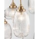 Satin Gold Metal Clear Glass LED E14 6x5 Watt 230 Volt IP20 Bulb Excluded D: 51 H: 120 cm Adjustable Height - PNL9731215 - NOVAL