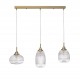 Satin Gold Metal Clear Glass LED E14 3x5 Watt 230 Volt IP20 Bulb Excluded L: 76.5 W: 18 H: 120 cm Adjustable Height - PNL9731216