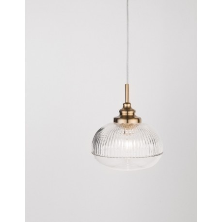 Satin Gold Metal Clear Glass LED E14 1x5 Watt 230 Volt IP20 Bulb Excluded D: 18 H1: 19.5 H2: 120 cm Adjustable height - PNL97382