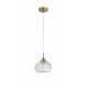 Satin Gold Metal Clear Glass LED E14 1x5 Watt 230 Volt IP20 Bulb Excluded D: 18 H1: 19.5 H2: 120 cm Adjustable height - PNL97382