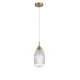 Satin Gold Metal Clear Glass LED E14 1x5 Watt 230 Volt IP20 Bulb Excluded D: 13 H1: 29 H2: 120 cmAdjustable height - PNL9738212 