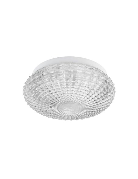 Clear Glass White Metal LED E27 2x12 Watt 230 Volt IP44 Bulb Excluded D: 30 H: 12 cm - PNL9738255 - NOVALUCE