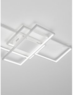 Changing CCT & Dimming (2700-3500-5000K) Sandy White Aluminium & Acrylic LED 58 Watt 220-240 Volt 3455Lm IP20 Included Remote C
