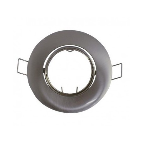 SUPPORT DE SPOT ROND Orientable ARGENT 92mm