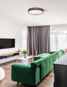 Coffee Brown Aluminium Matt White Acrylic Diffuser LED 47 Watt 230 Volt 3525Lm 3000K IP20 D: 55 H: 8.5 cm - PNL9818451 - NOVALUC