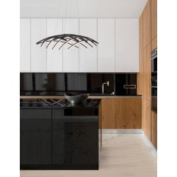 Triac Dimmable Sandy Black Aluminium & Acrylic LED 83 Watt 230 Volt 4000Lm 3000K IP20 D : 81 W: 81 H: 150 cm Adjustable Height 