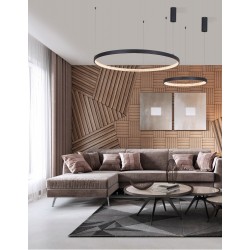 Traic Dimmable Sandy Black Aluminium & Acrylic LED 30 Watt 230 Volt 1828Lm 3000K IP20 D: 40 H: 120 cm Adjustable height - PNL98