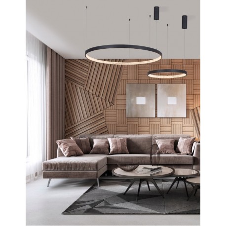 Traic Dimmable Sandy Black Aluminium & Acrylic LED 30 Watt 230 Volt 1828Lm 3000K IP20 D: 40 H: 120 cm Adjustable height - PNL98