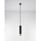 Sandy Black & Gold Aluminium Black Fabric Cable H: 200 cm LED GU10 1x13 Watt IP20 230 Volt Bulb Excluded D: 6 H: 30 cm - PNL9911