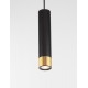 Sandy Black & Gold Aluminium Black Fabric Cable H: 200 cm LED GU10 1x13 Watt IP20 230 Volt Bulb Excluded D: 6 H: 30 cm - PNL9911