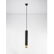 Sandy Black & Gold Aluminium Black Fabric Cable H: 200 cm LED GU10 1x13 Watt IP20 230 Volt Bulb Excluded D: 6 H: 40 cm - PNL9911